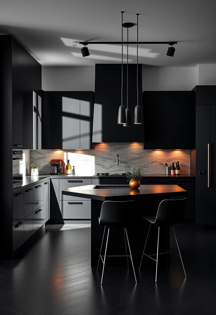 all black kitchen ideas 10