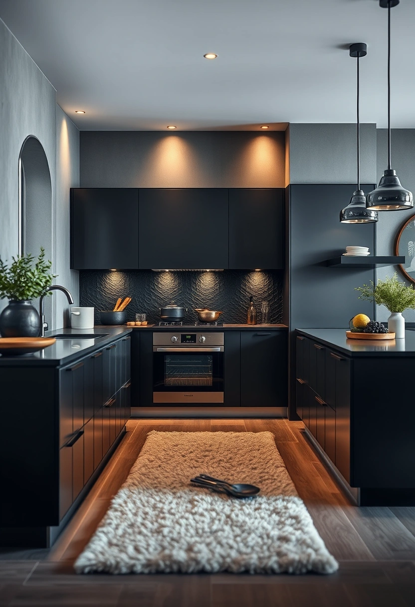 all black kitchen ideas 16