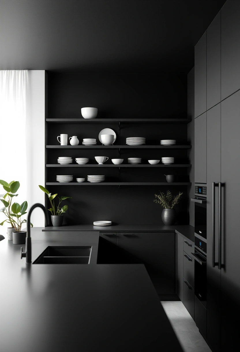 all black kitchen ideas 4