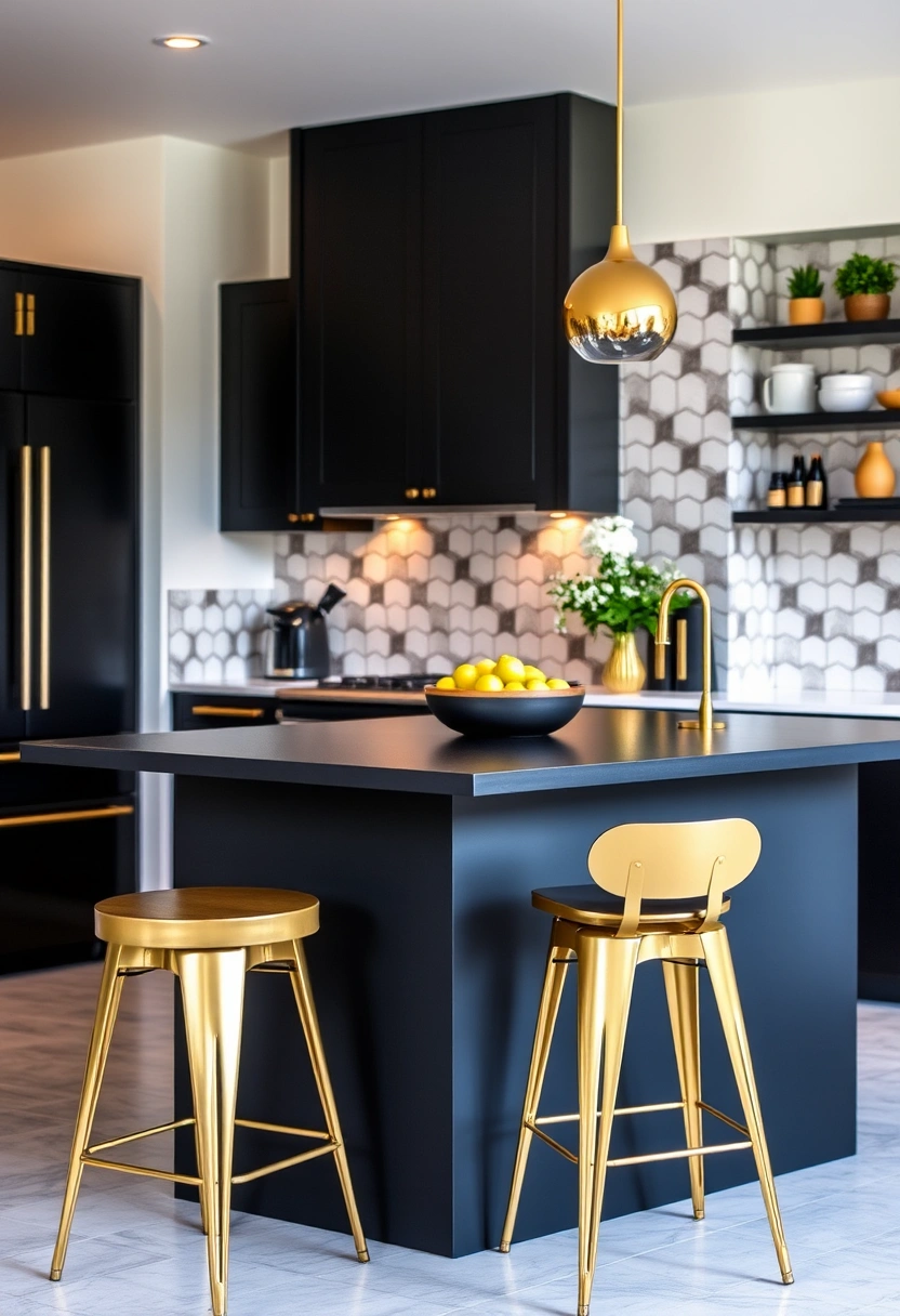 black and gold kitchen ideas 17