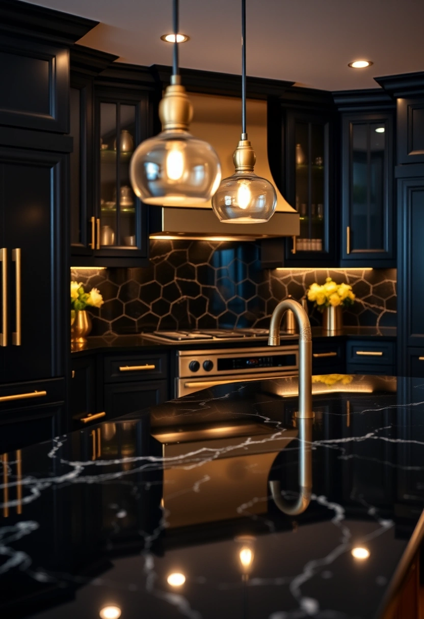 black and gold kitchen ideas 19