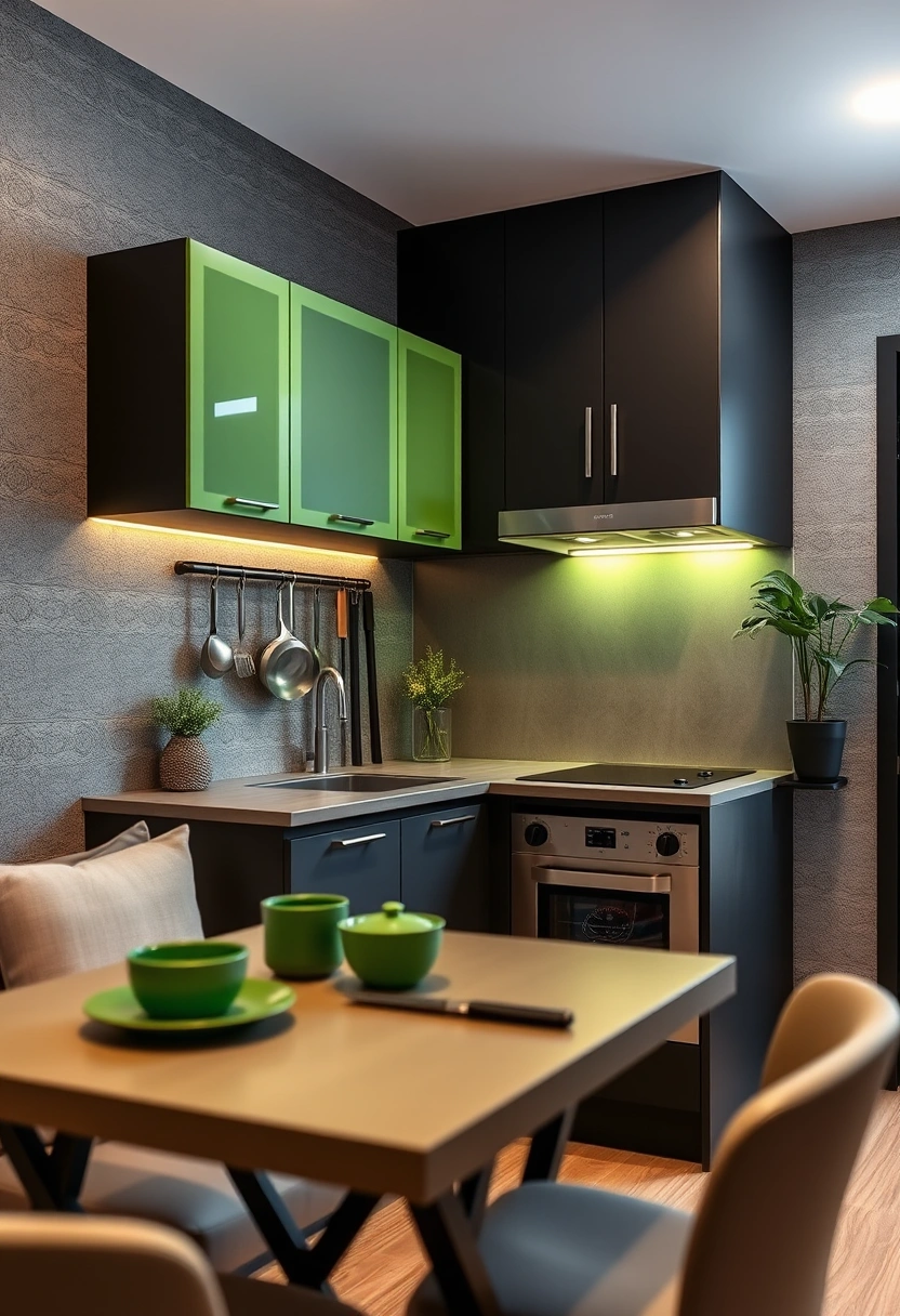 black and green kitchen ideas 12