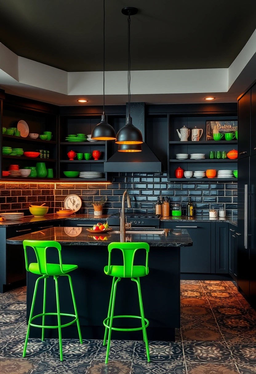 black and green kitchen ideas 13