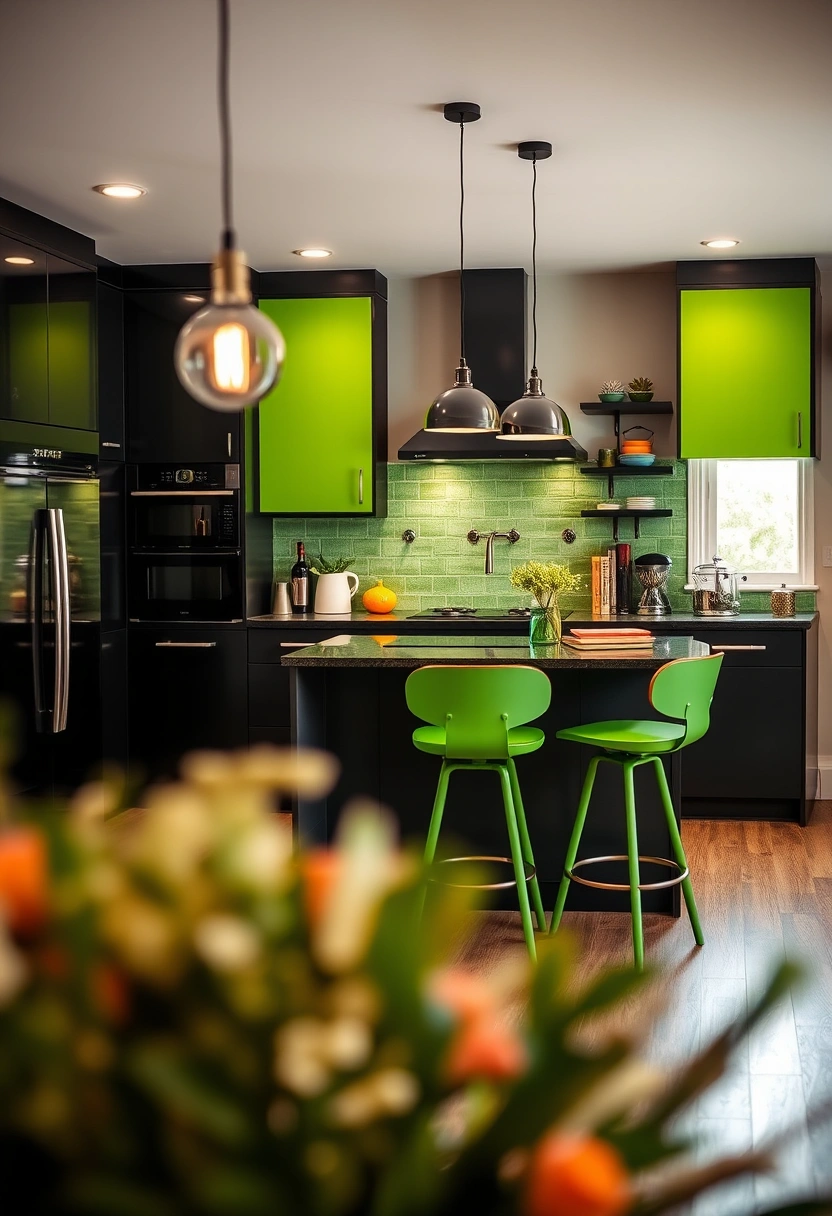 black and green kitchen ideas 15
