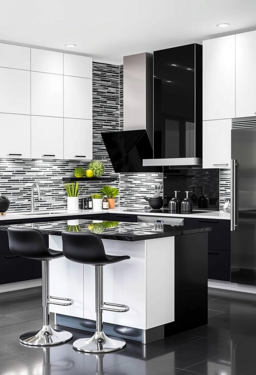 black and white kitchen backsplash ideas 13