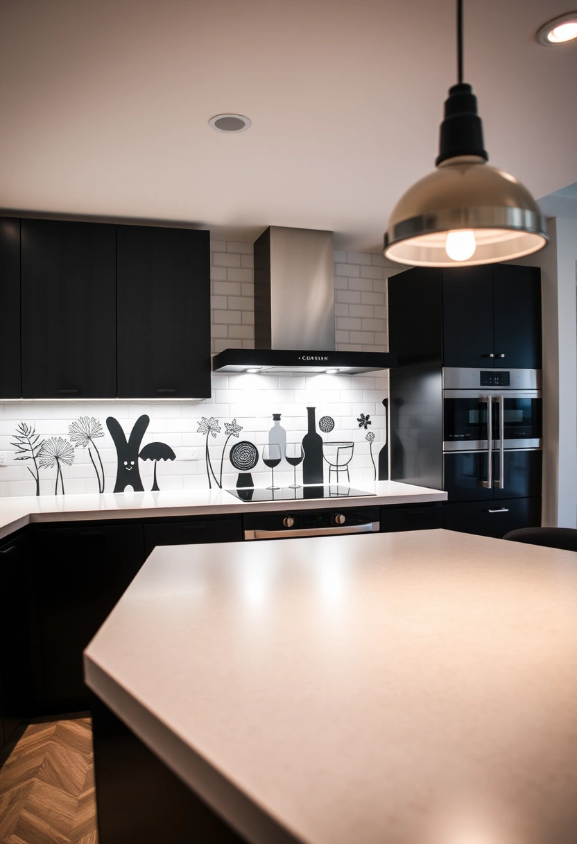 black and white kitchen backsplash ideas 5