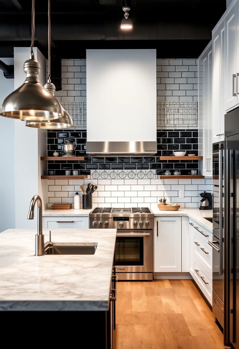 black and white kitchen backsplash ideas 9