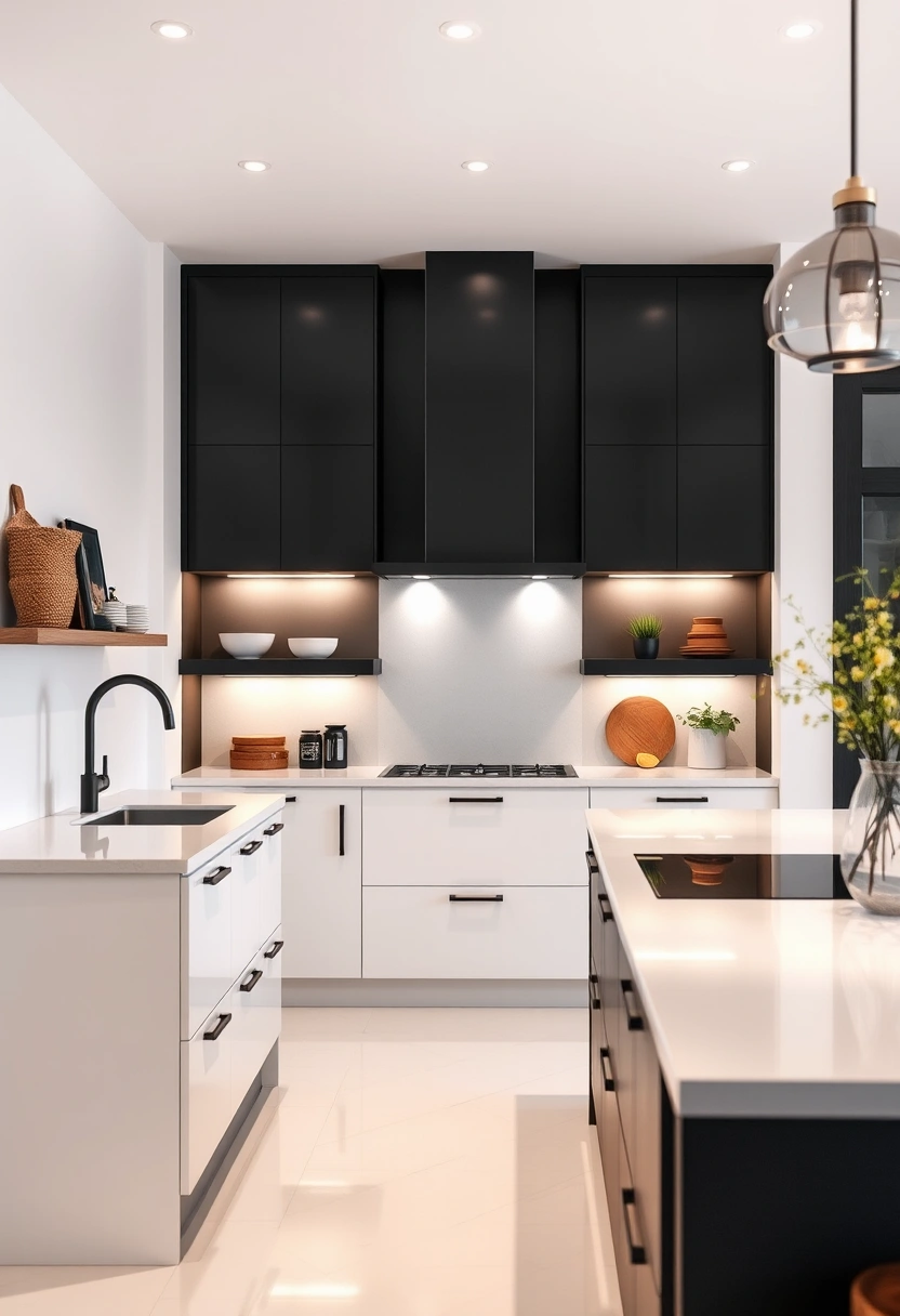 black and white kitchen ideas 16