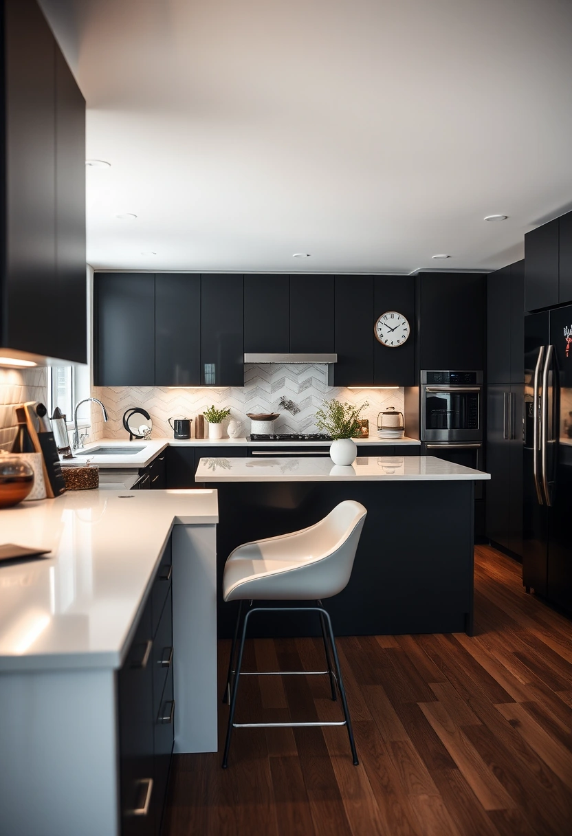 black and white kitchen ideas modern 7