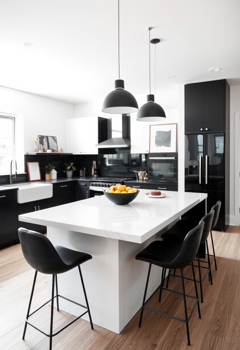 black white kitchen ideas 17