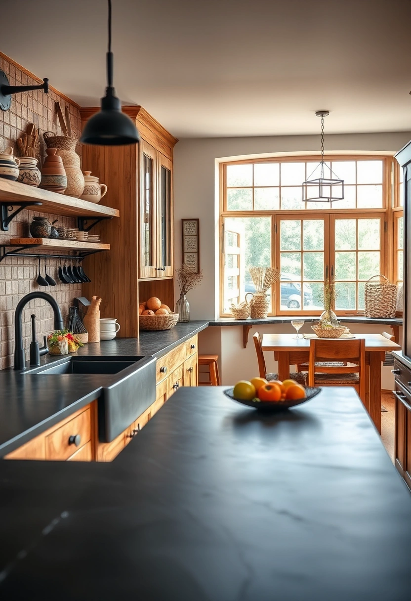black worktop kitchen ideas 2