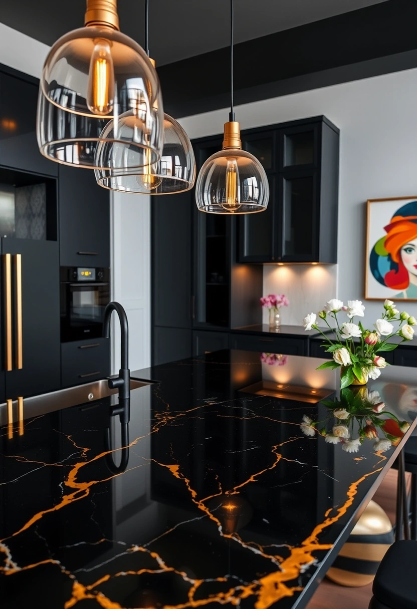 black worktop kitchen ideas 5