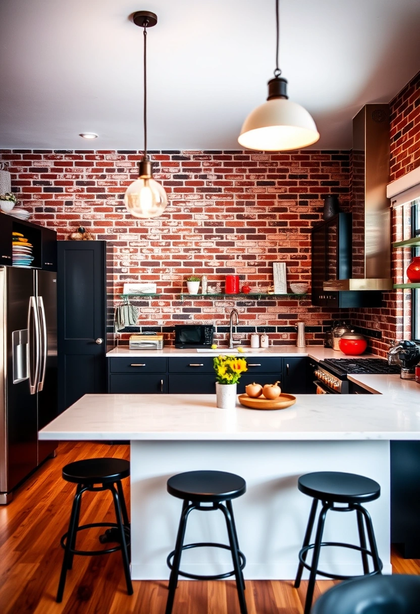 brick wall kitchen ideas 2