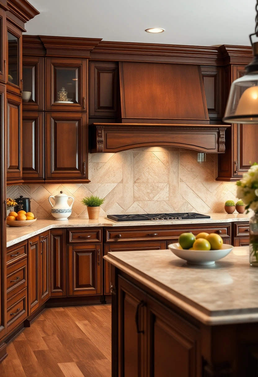 brown kitchen cabinets decor ideas 18