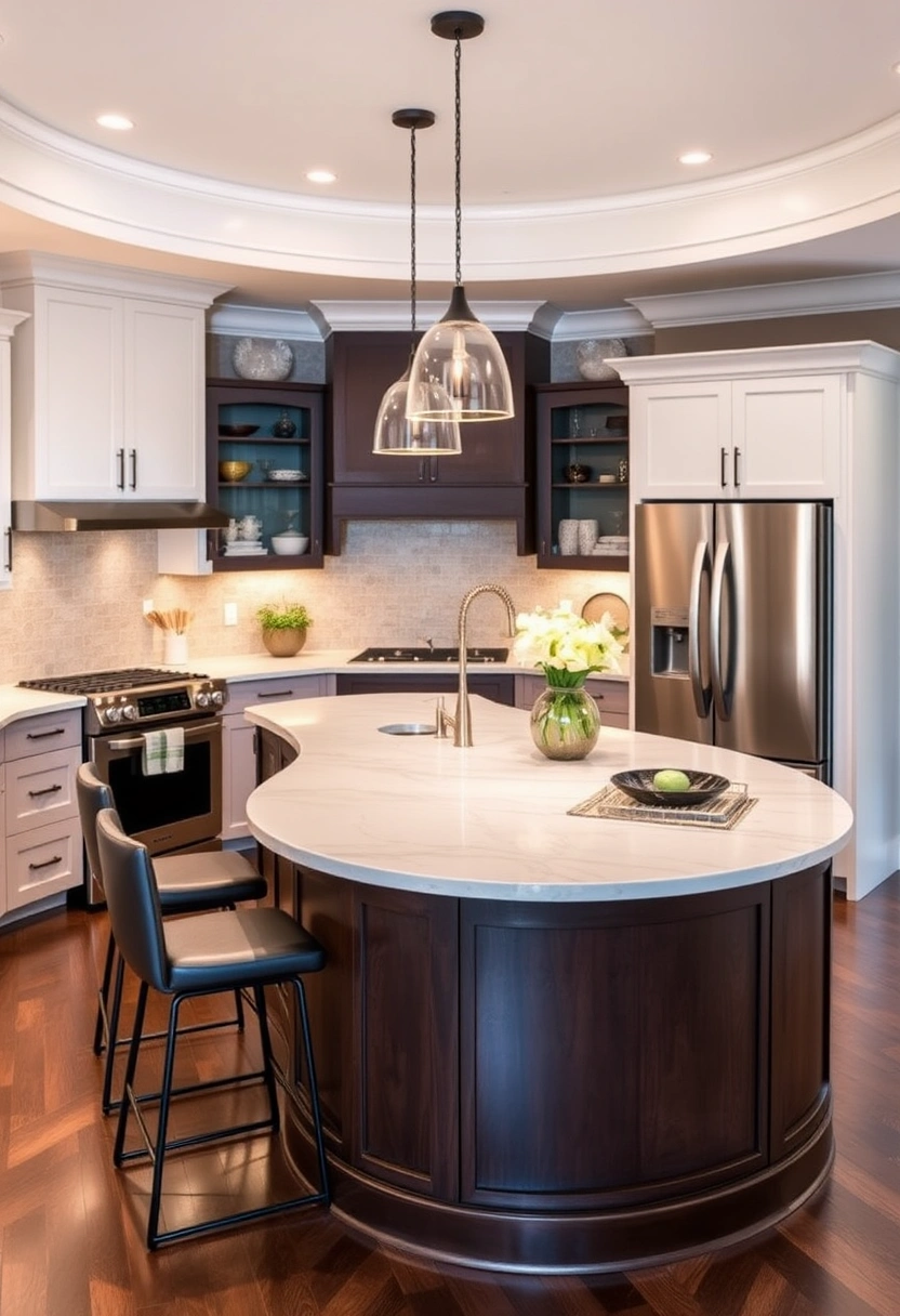curved kitchen island ideas 19