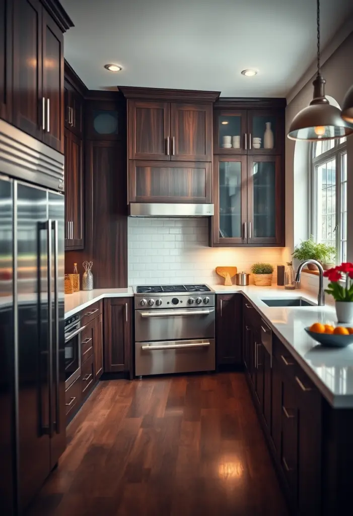 dark brown kitchen cabinets decor ideas 1