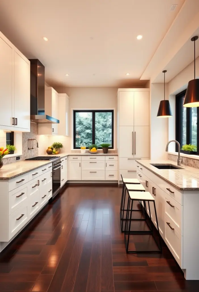 dark floor kitchen ideas color schemes 1