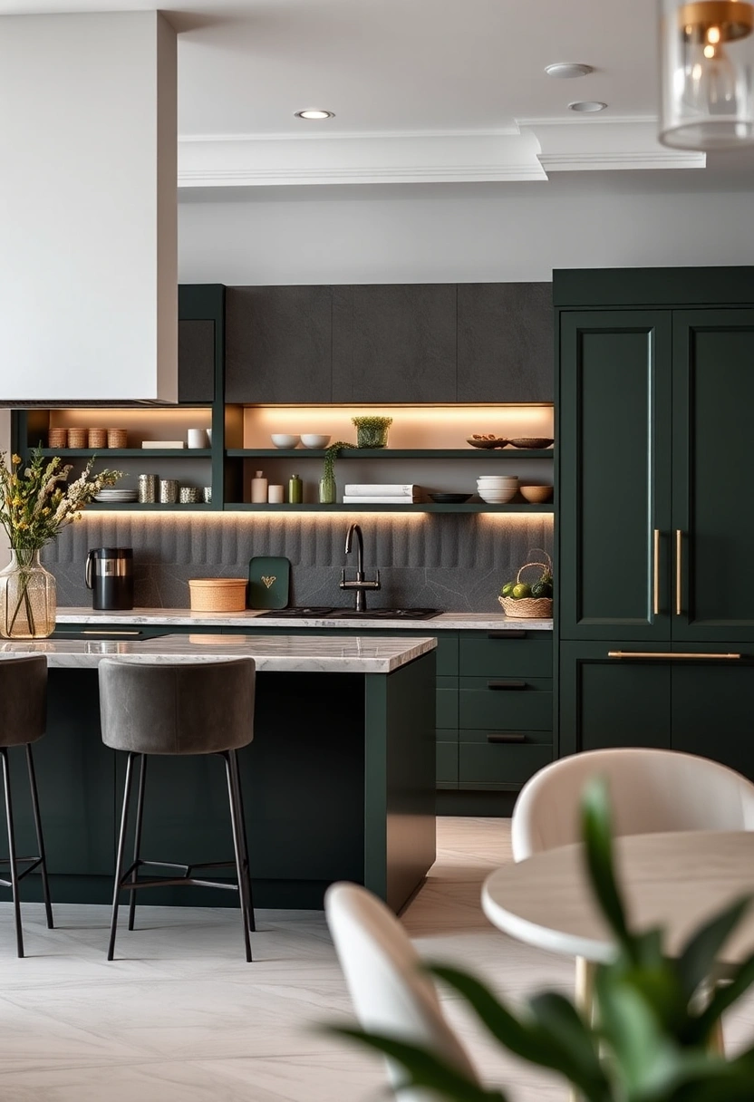 dark green kitchen ideas 15