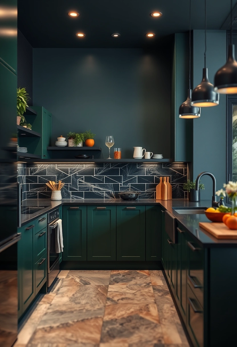 dark green kitchen ideas 17