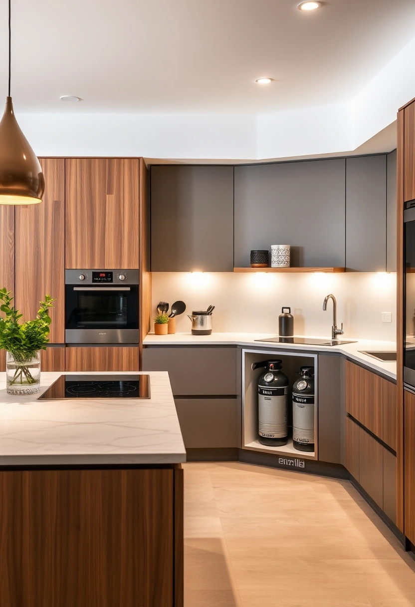 gas cylinder storage ideas in kitchen 1