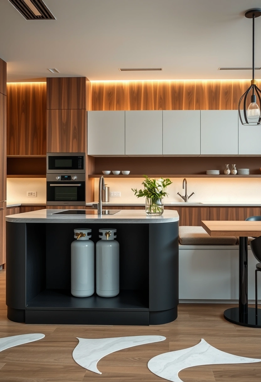 gas cylinder storage ideas in kitchen 19