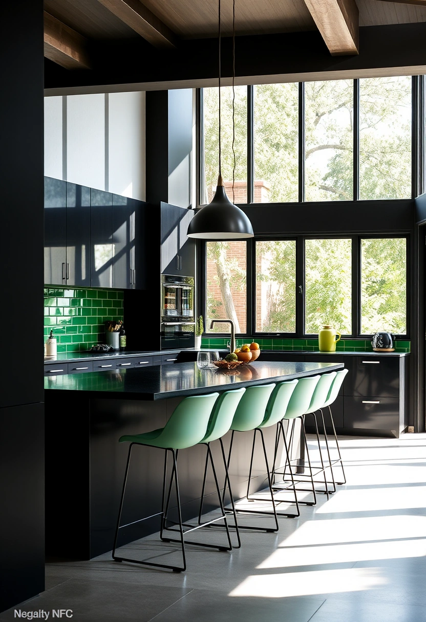 green and black kitchen ideas 1