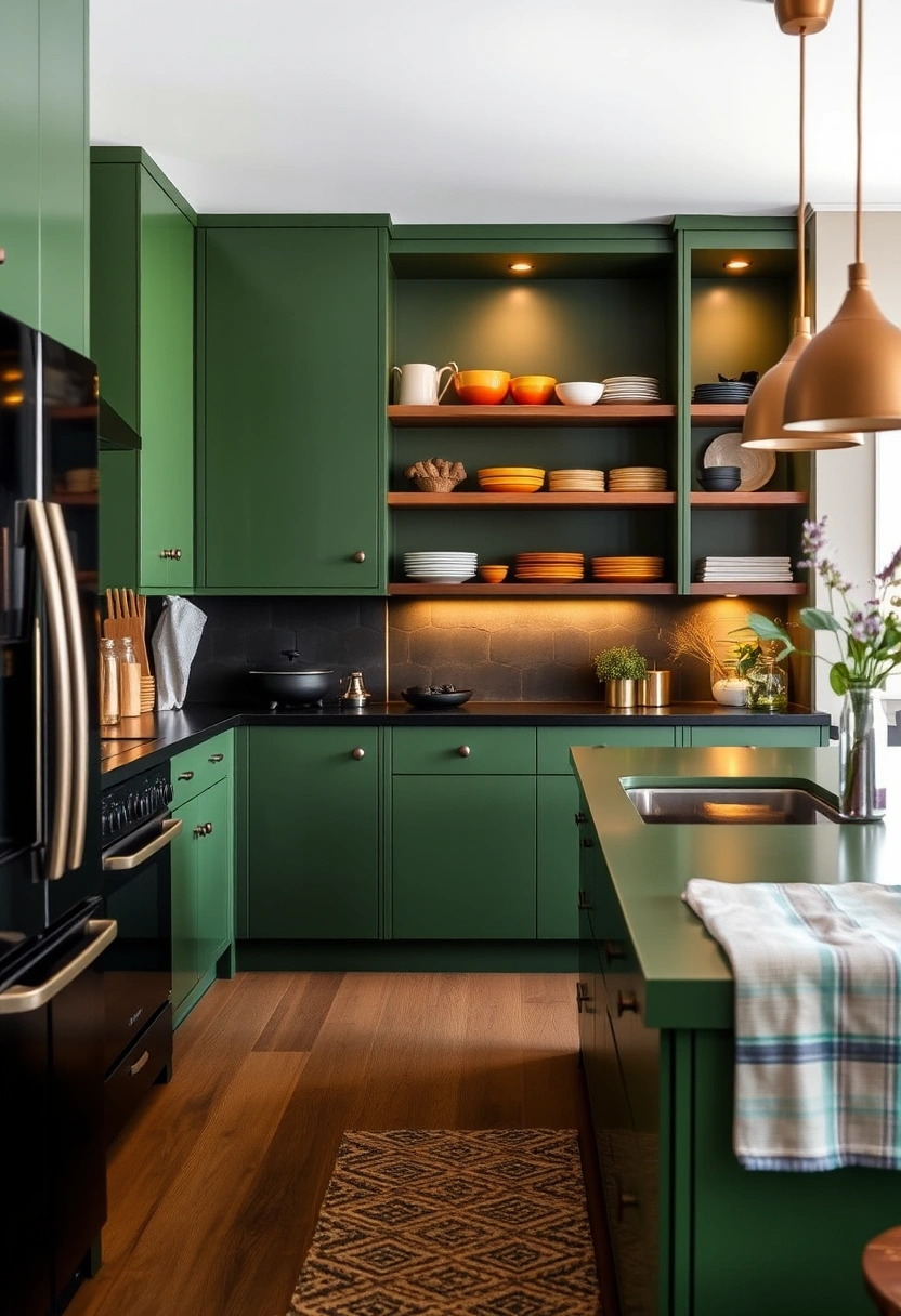 green and black kitchen ideas 10