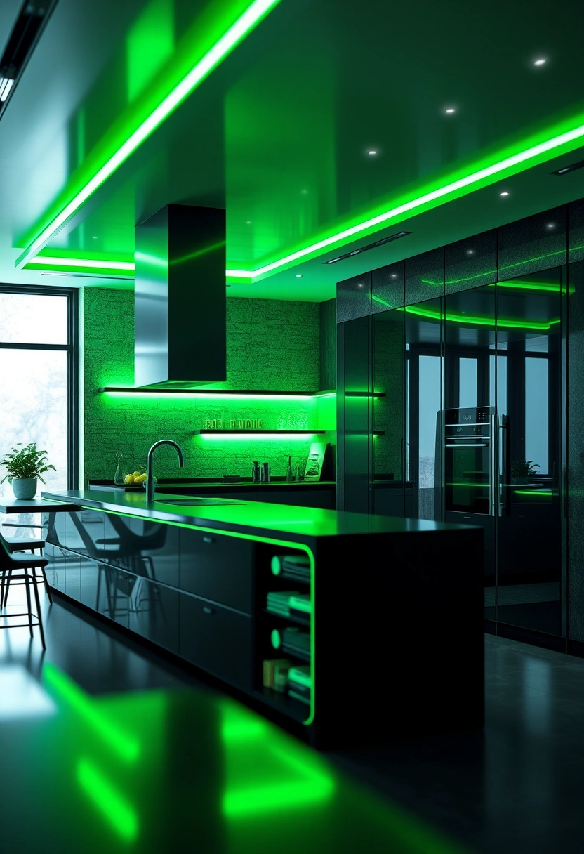 green and black kitchen ideas 14