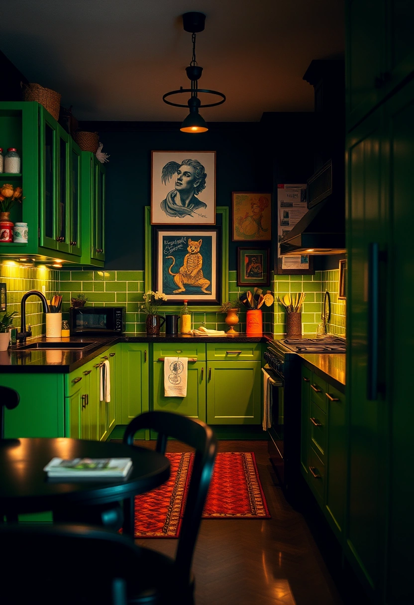 green and black kitchen ideas 16