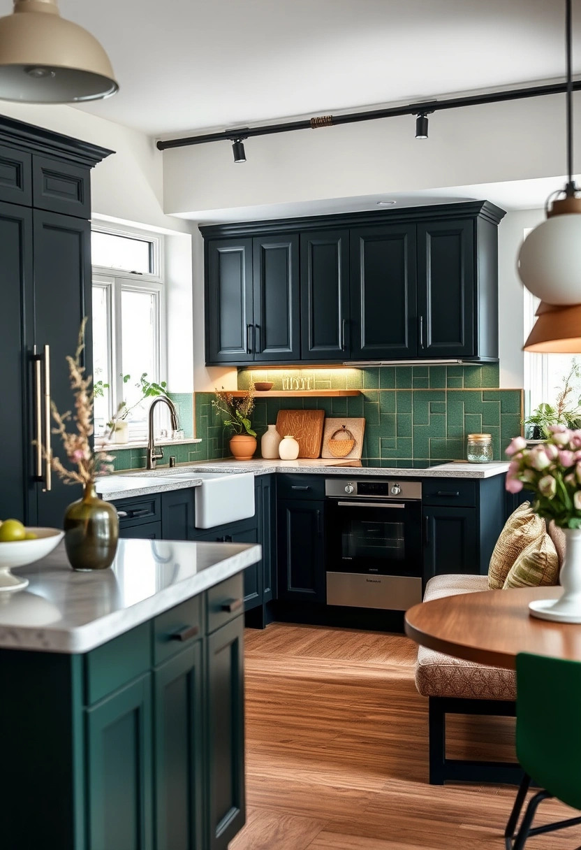 green and black kitchen ideas 18