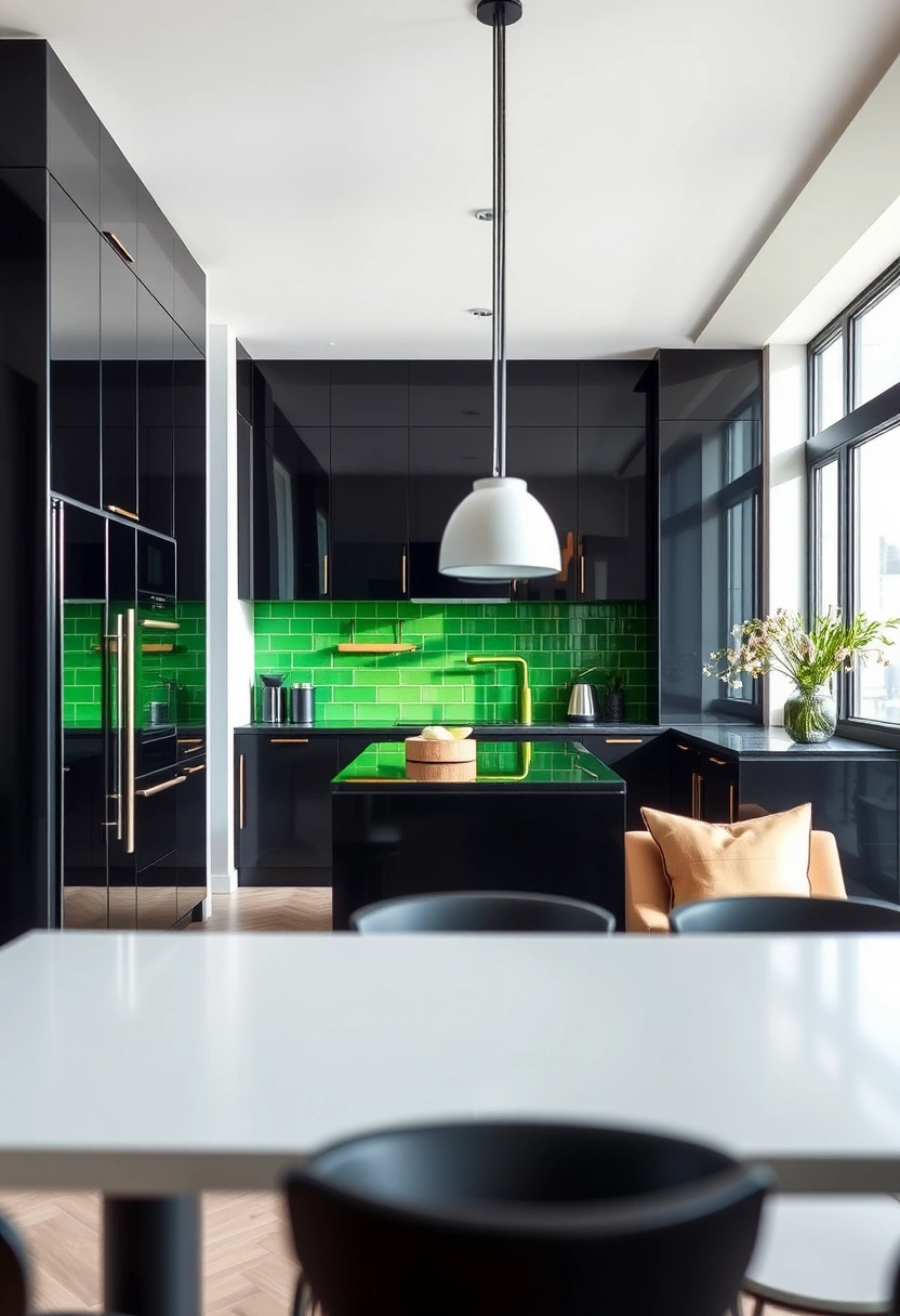 green and black kitchen ideas 7