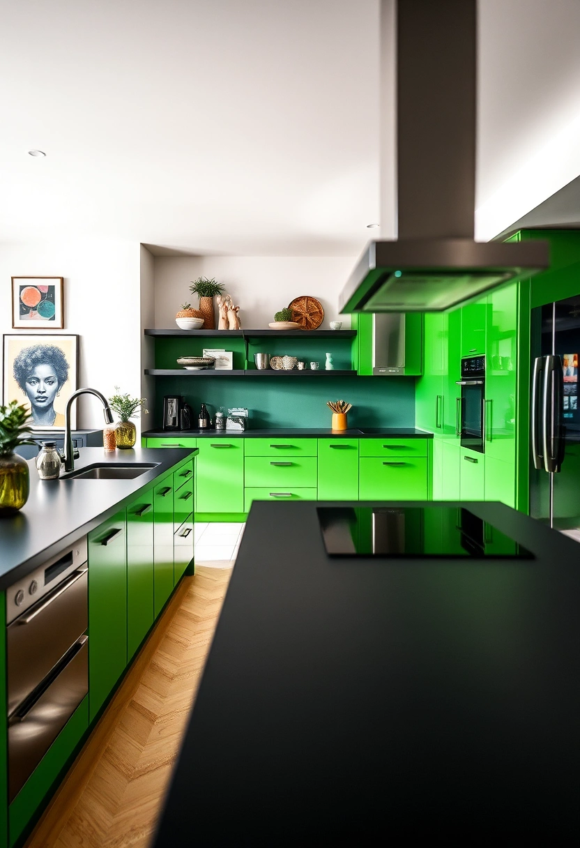 green and black kitchen ideas 9