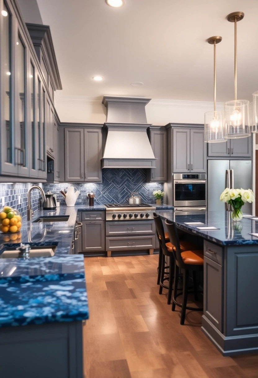 grey and blue kitchen ideas 18