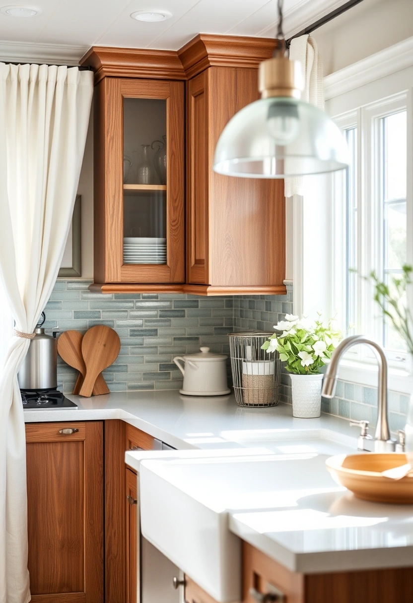 kitchen backsplash ideas brown cabinets 16