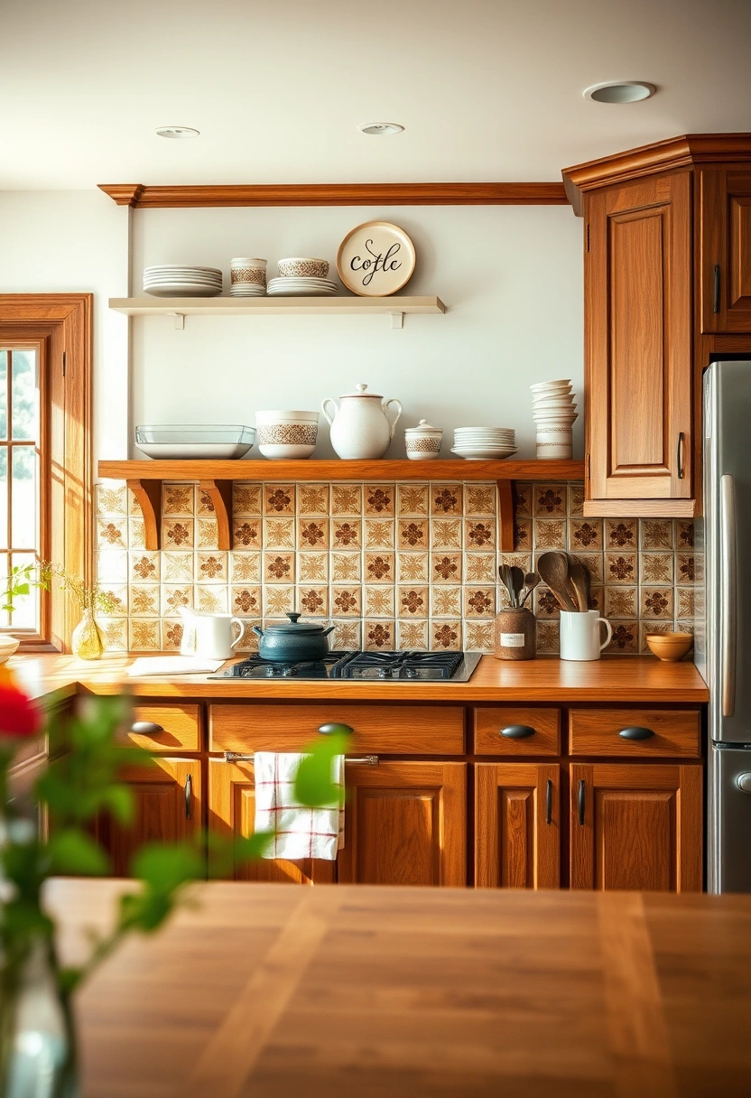 kitchen backsplash ideas brown cabinets 2