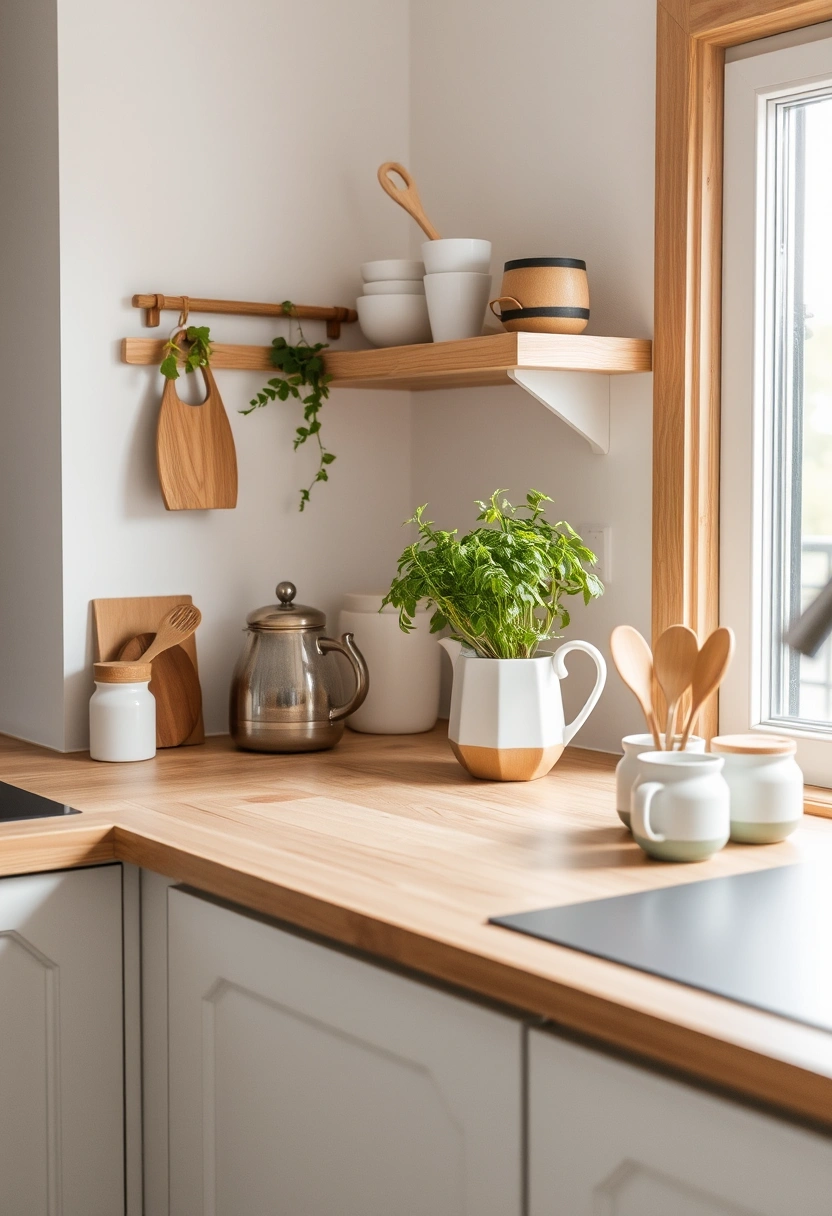 kitchen counter top decor ideas 16