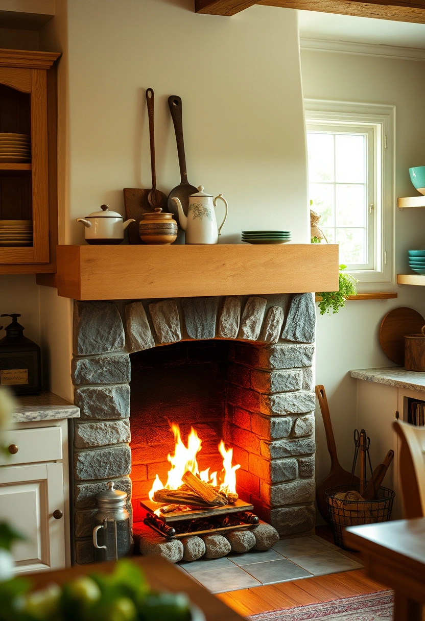 kitchen fireplace ideas 1