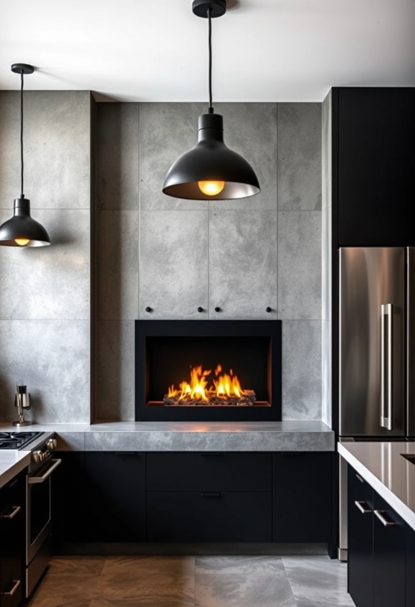 kitchen fireplace ideas 8