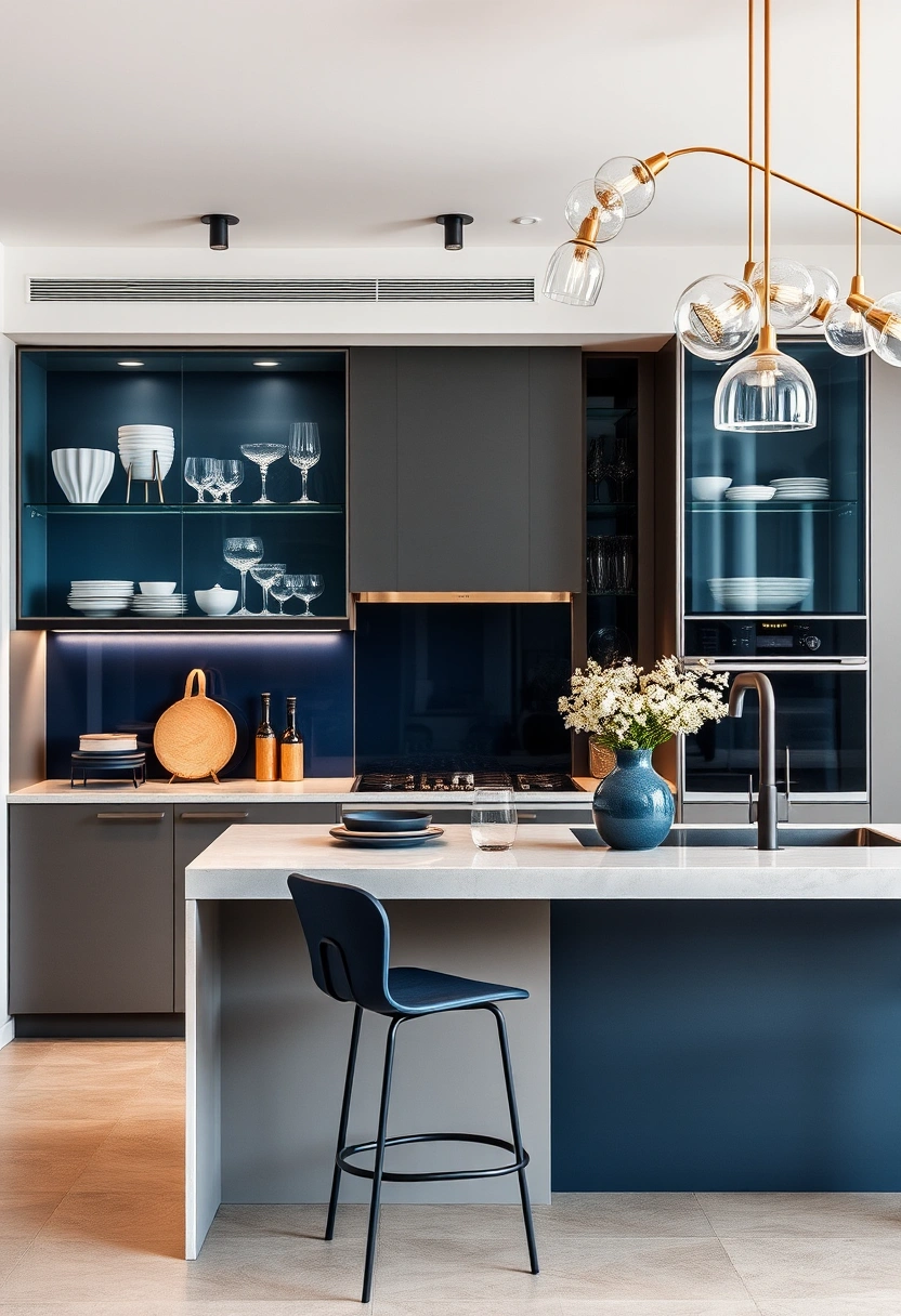 kitchen glass cabinets display ideas 14