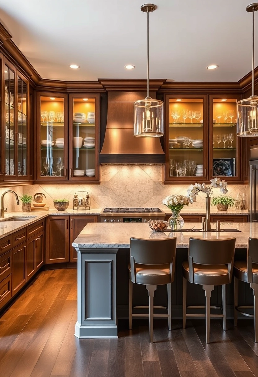 kitchen glass cabinets display ideas 16
