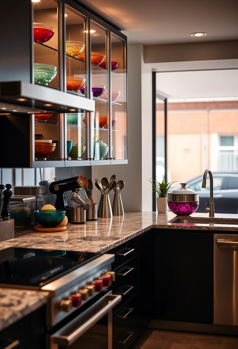 kitchen glass cabinets display ideas 7