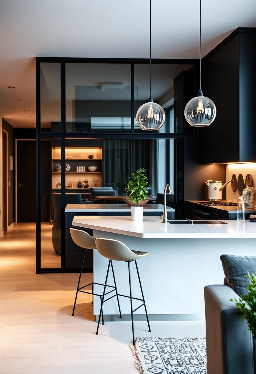 kitchen half wall ideas open concept 9