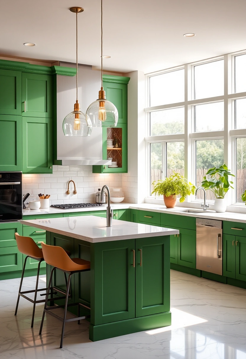 kitchen ideas green cabinets 1