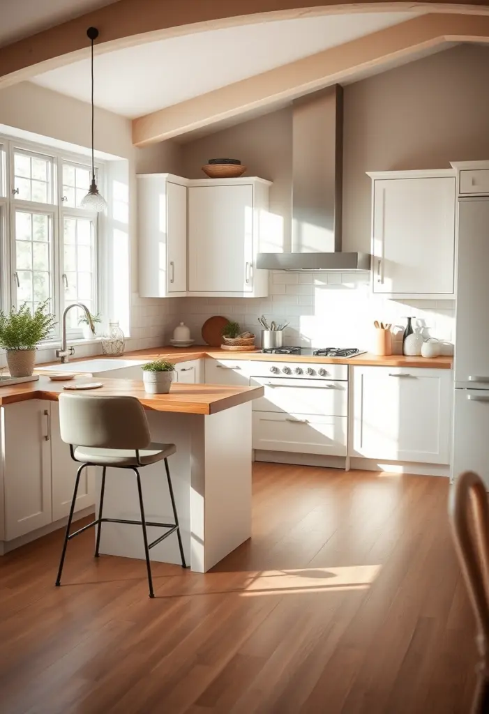 kitchen ideas white and wood 1