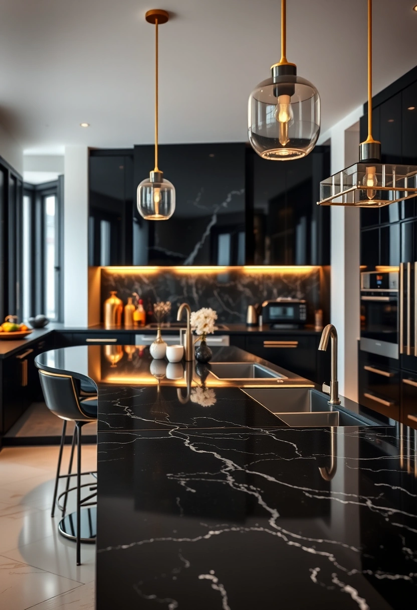 kitchen ideas with black countertops 7