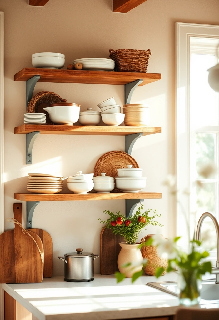 kitchen wall shelf decor ideas 13