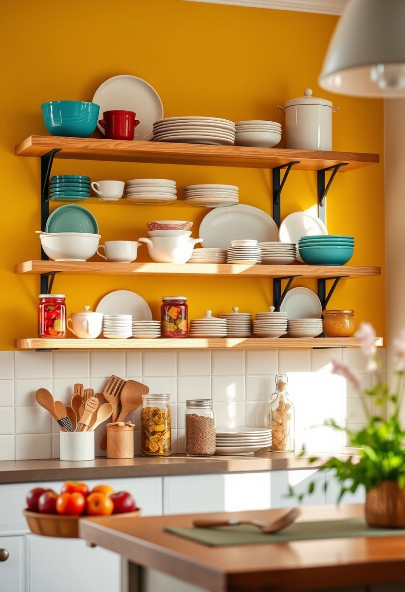 kitchen wall shelf decor ideas 19
