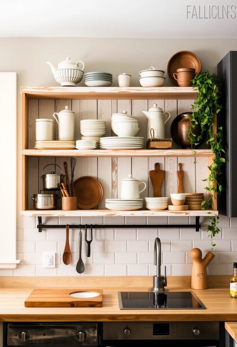 kitchen wall shelf decor ideas 20