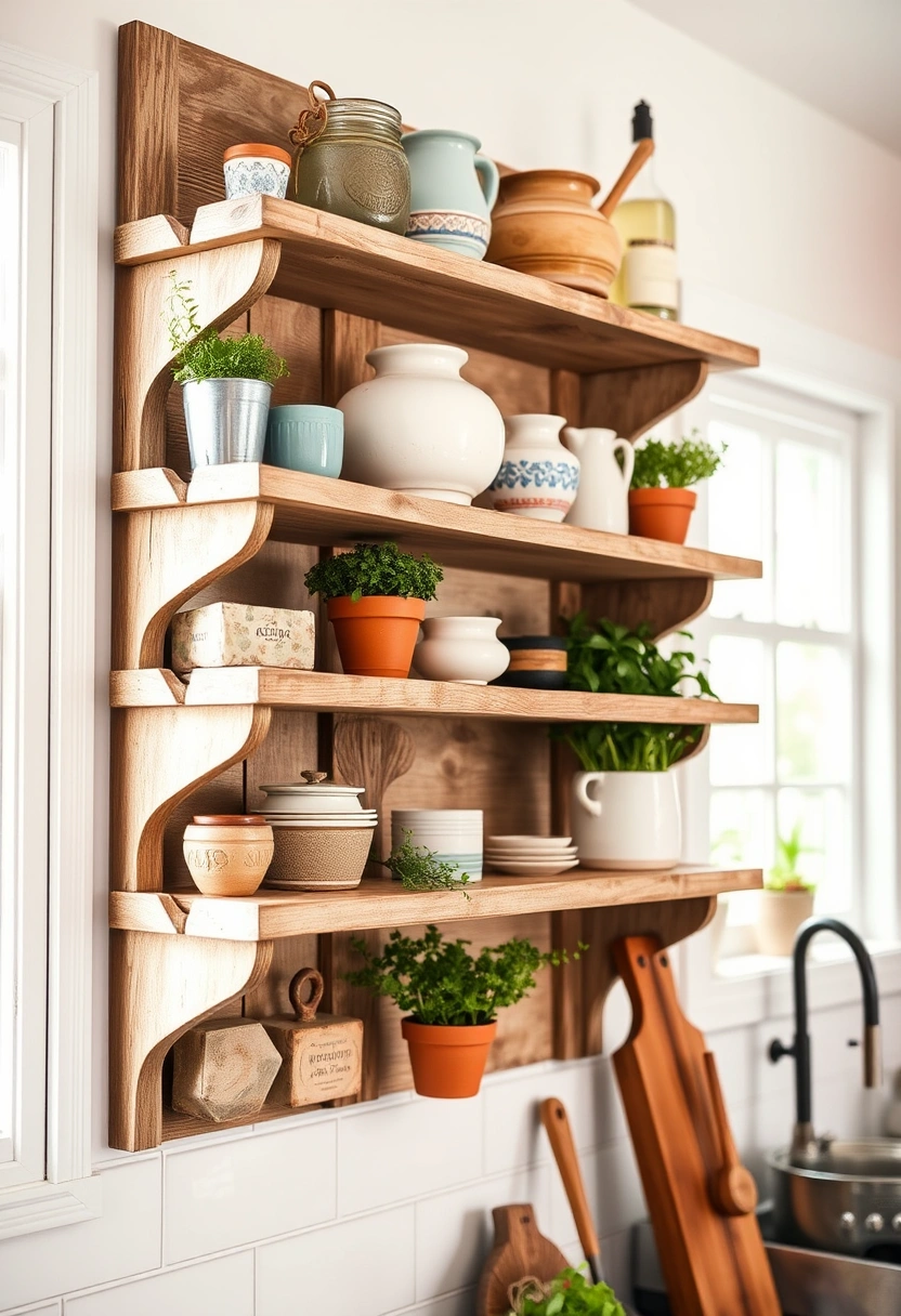 kitchen wall shelf decor ideas 5