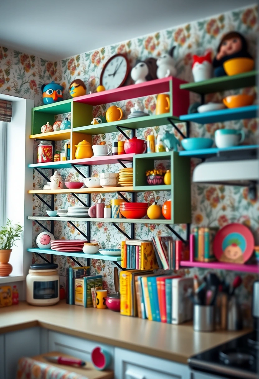 kitchen wall shelf decor ideas 7